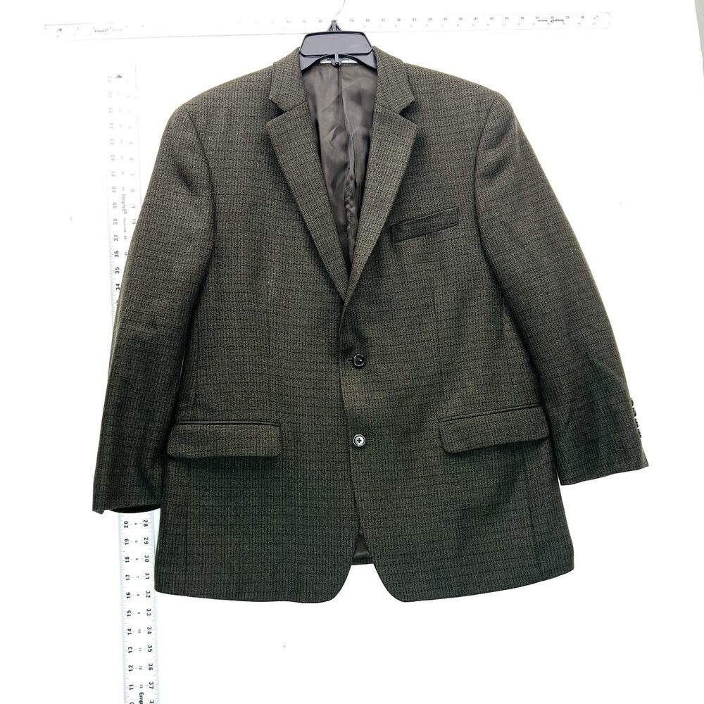 Lauren Ralph Lauren Tweed Sport Coat 44R Brown Fleck Lambswool Blazer 2 Button99